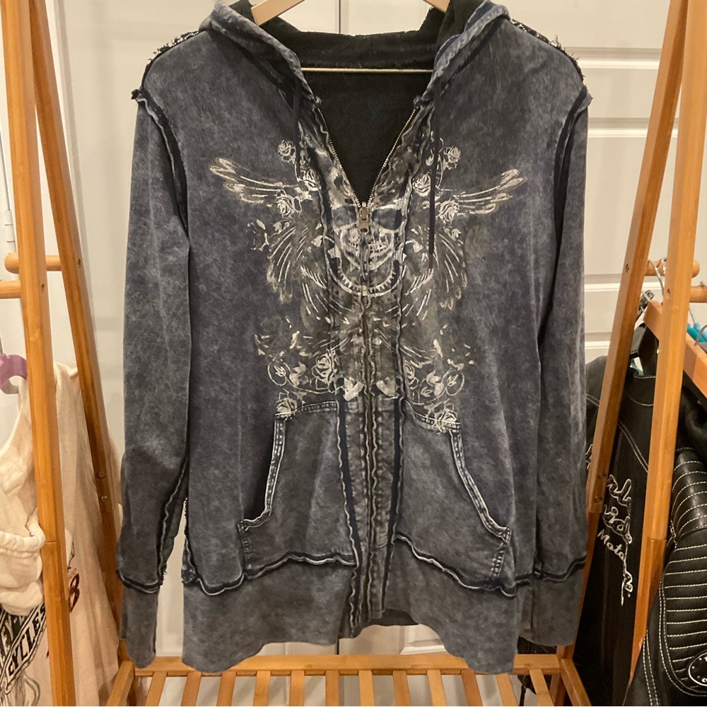 Harley Davidson double sided full zip hoodie. Size 1W